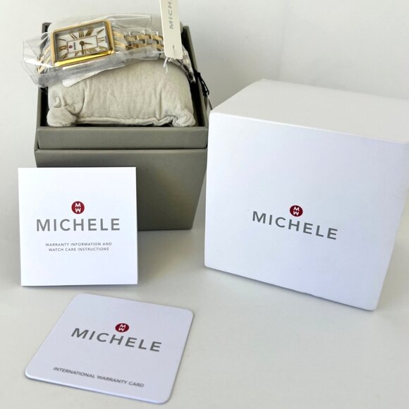 MICHELE Deco Two Tone Park Mother Of Pearl Women Watch MWW06E000145 - Picture 6 of 10